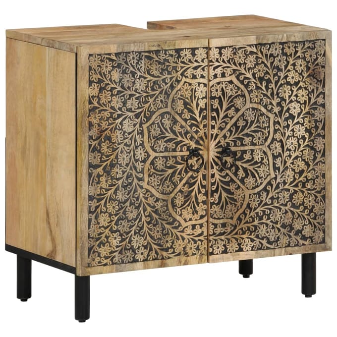 vidaXL - Wastafelkast - 62x33x58 - cm - massief - mangohout