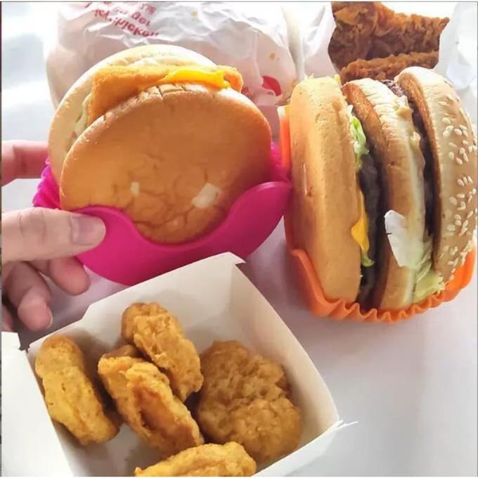 Support en silicone pour hamburgers, boîte de rangement réutilisable pour sandwichs gray