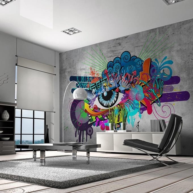 Fotobehang – Behangpapier - Fotobehang - Graffiti eye 400x280 - Artgeist
