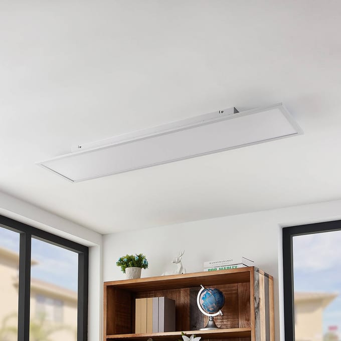 Lindby LED paneel Quais, 30 x 120 cm, wit, aluminium, 4.000K