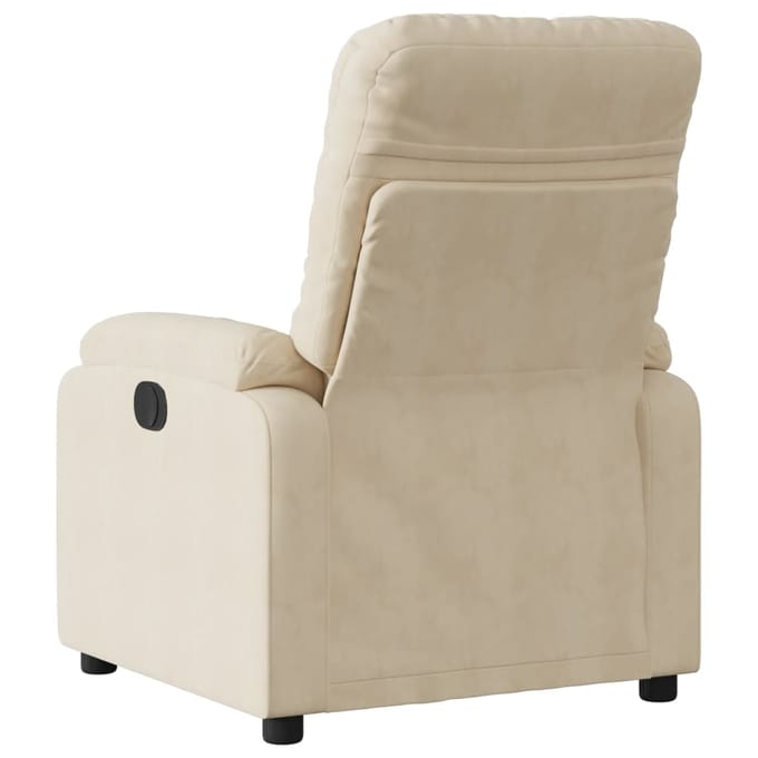 vidaXL - Fauteuil - verstelbaar - microvezelstof - crèmekleurig