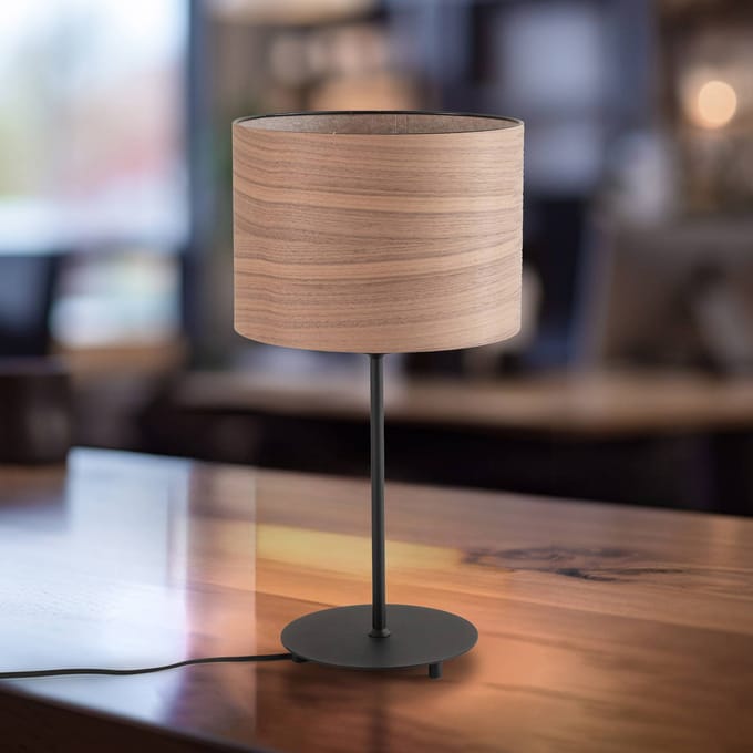 Envostar tafellamp walnoot Ø 25cm van fineer