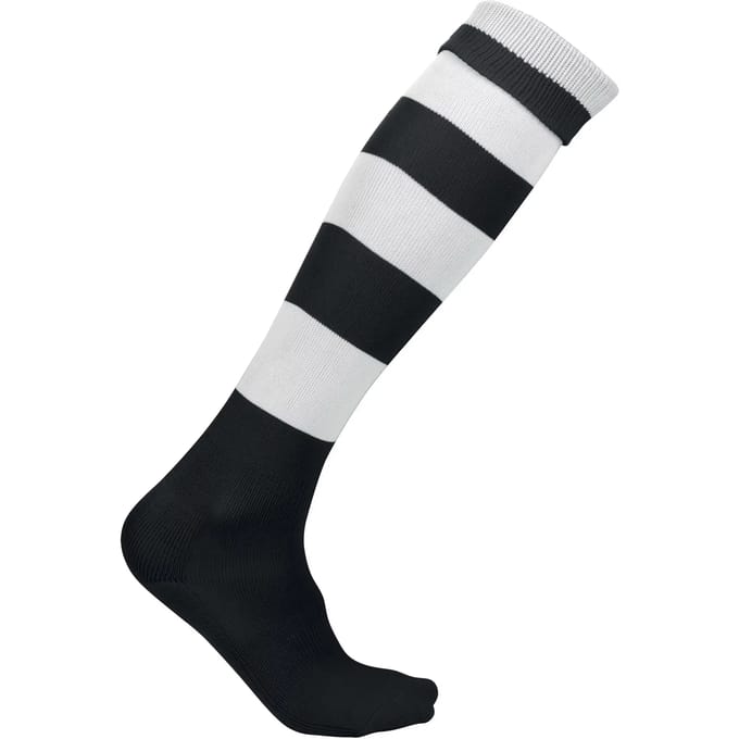 PROACT® Gestreepte Sportsokken PA021 - Black / White - 31/34 EU