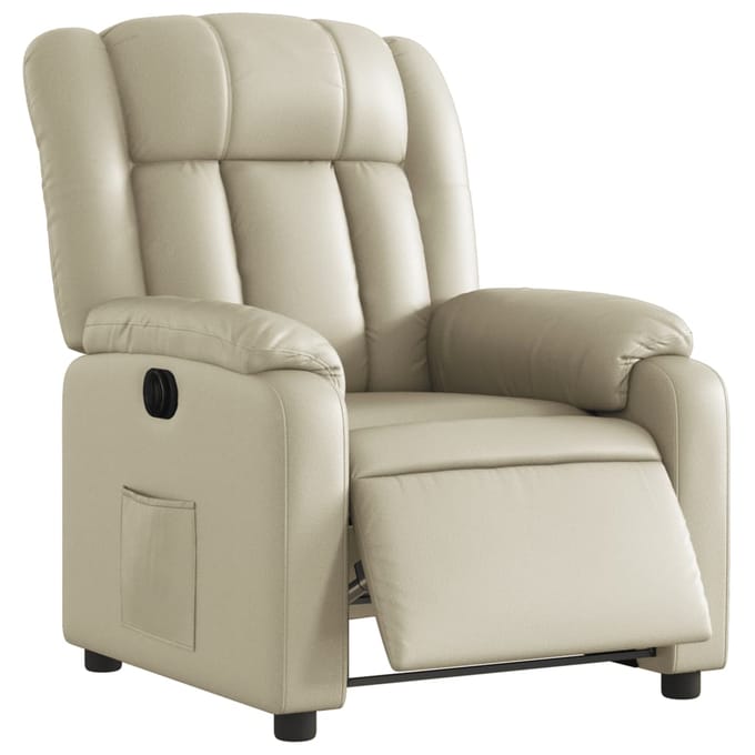 vidaXL - Fauteuil - elektrisch - verstelbaar - kunstleer - crèmekleurig