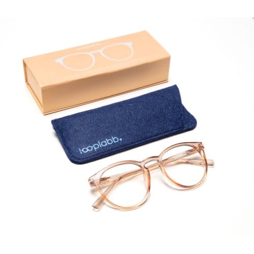Looplabb leesbril sterkte +3,00 model papillon kristal champagne