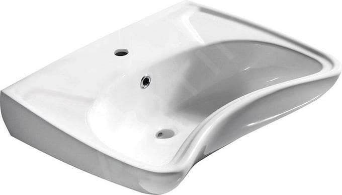 Sapho Disabled - Wastafel 60x46 cm voor gehandicapten, met overloop, 1 kraangat, wit 10TP60060