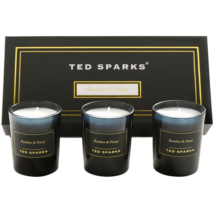 Ted Sparks Bamboo & Peony Mini Candle | 165 gr + 165 gr + 165 gr | Set 3 st