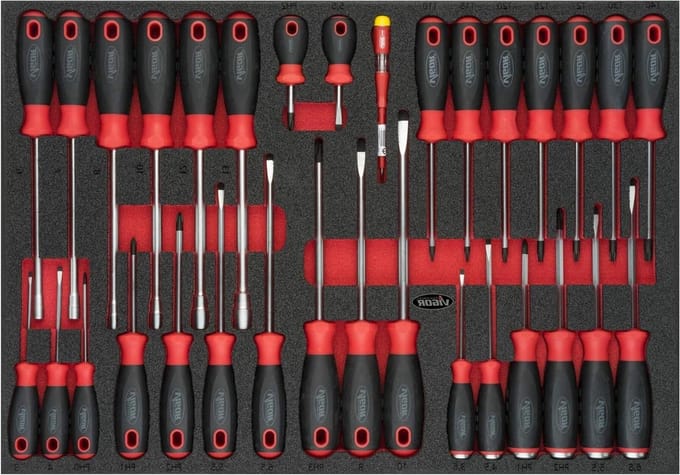 Schroevendraaierset - Gereedschapset - Precisiewerk - Diverse profielen - 25 cm - Grijs