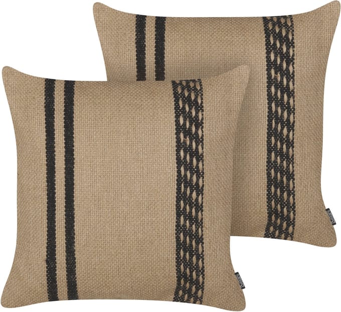 DESALIX - Sierkussen set van 2 - Beige - 45 x 45 cm - Jute
