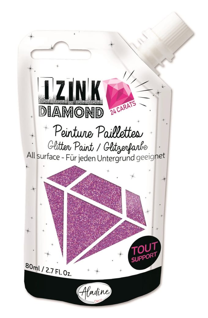 Snoeproze perzik 24 karaat Glitterverf Izink Diamond