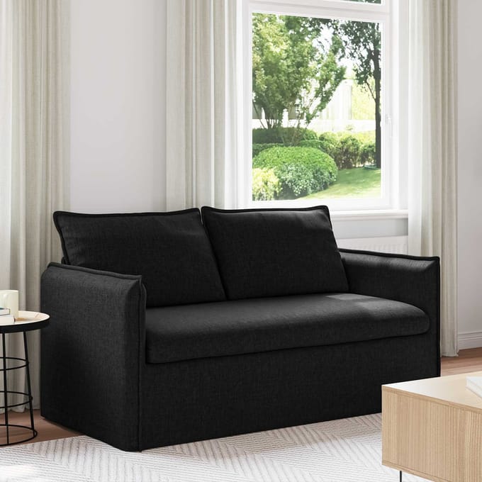 vidaXL - Bank - Zwart - 156 - x - 82 - x - 85 - cm - Stof