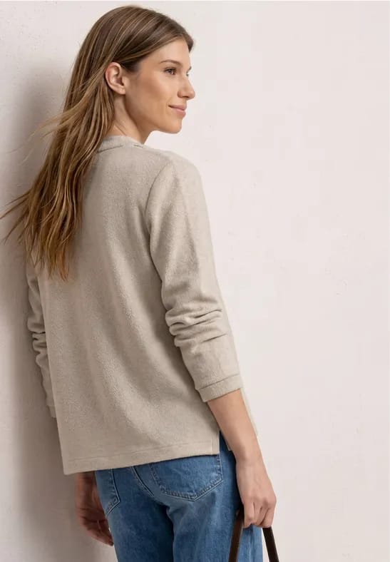 Vest met 3/4 mouwen in een gebreide look