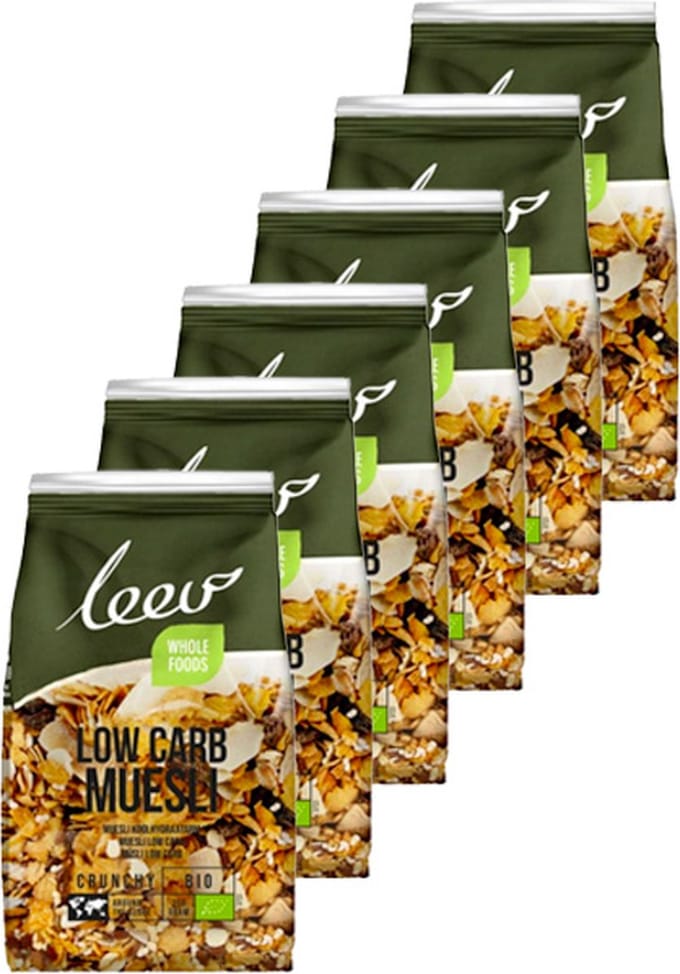 Leev® Bio | Low Carb Muesli | Kokos en Noten | 6 stuks | 6x 275 gram