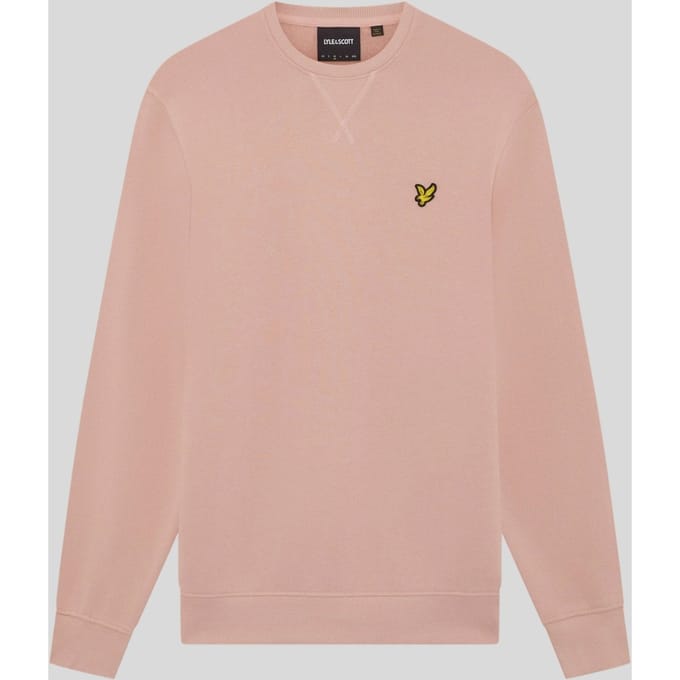 Lyle & Scott Sweat Crewneck Grapefruit Roze - Maat M - Heren - Sweaters