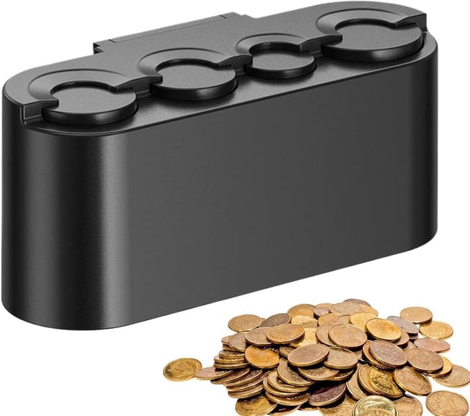 Munthouder Auto - Wisselgeld Organizer - Geld Snel Vinden - Schuine Open Sleuf - 163 x 62 x 52 cm