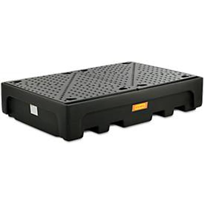 IBC-lekbak, polyetheen, 1100 l, 3000 kg, PE-geperforeerde plaat, inrijvakken