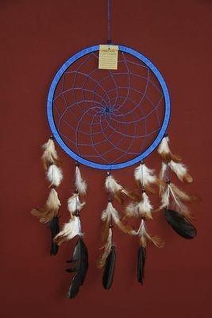 Dromenvanger / Dreamcatcher Ø26cm zonder kleintjes  - blauw