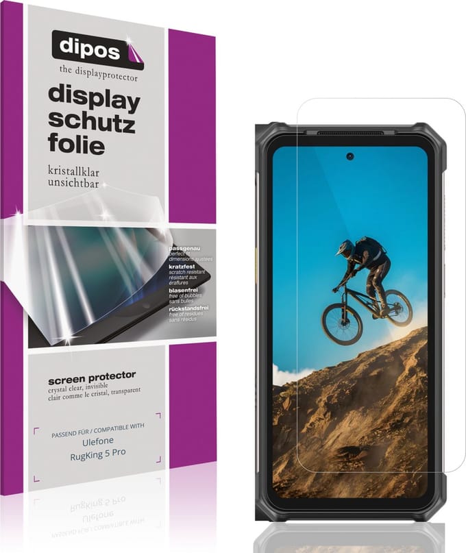 dipos – 4x Beschermfolie geschikt voor Ulefone RugKing 5 Pro | Krasbestendige & heldere Screenprotector Ultra-Thin