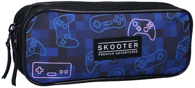 Skooter Winning Streak Tekenetui - 9 x 22 x 8 cm - Blauw - Pencil Case 2 compartiments - Schoolspullen