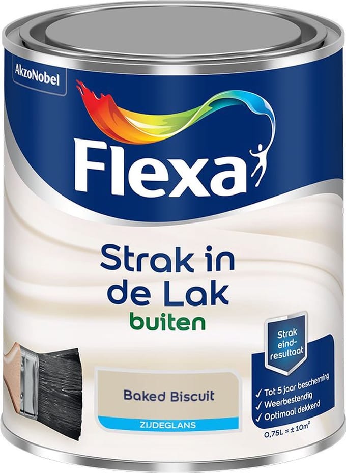 Flexa - Strak In De Lak Buitenlak Zijdeglans - Baked Biscuit - Mengverf - 750 Ml