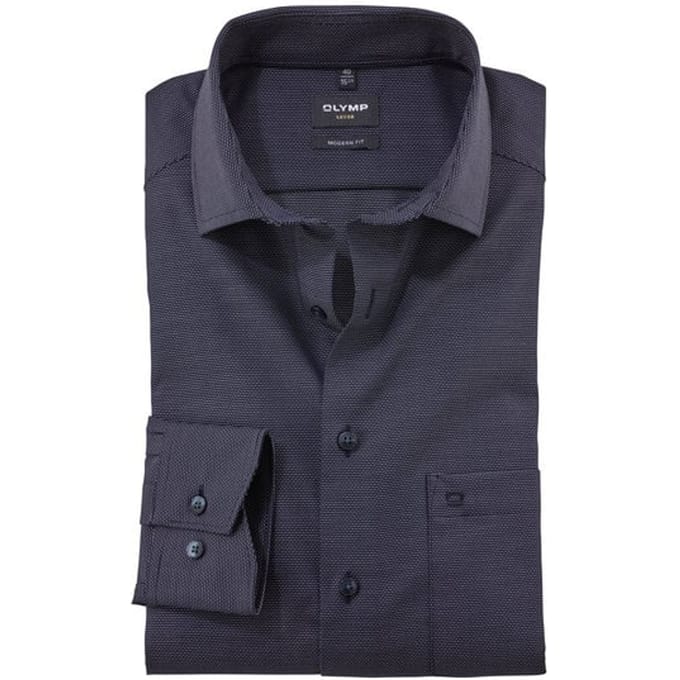OLYMP Luxor Overhemd, Modern Fit, Global Kent, Marineblauw