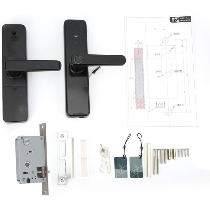 Serrure de porte à empreinte digitale, volume réglable, conception flexible, serrure intelligente par mot de passe pour bureau gray
