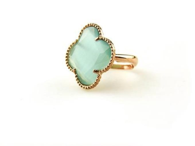 model Fiori ring in zilver roos verguld turkoois