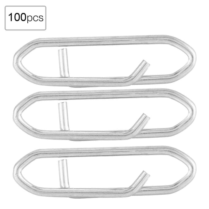 Lot de 100 mousquetons de sécurité en acier inoxydable pour la pêche, accessoires de type S Small white