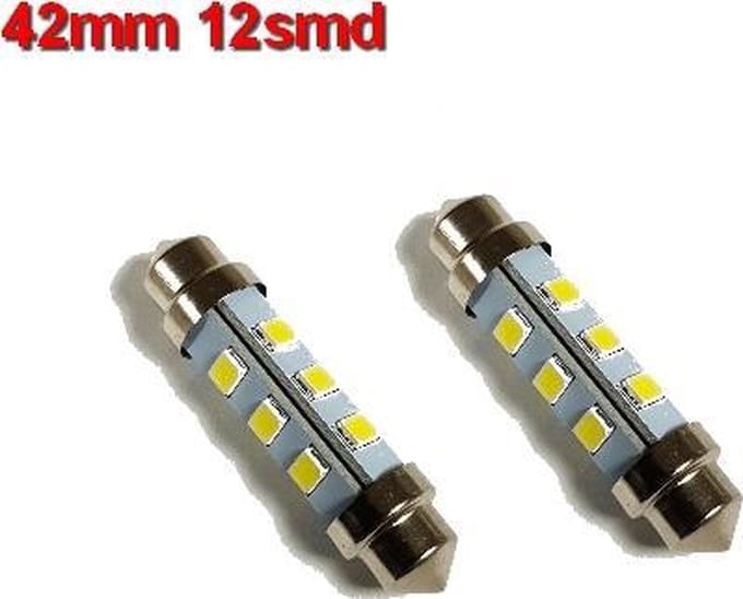 Buislampen 42mm 2835smd Cool-wit 10-40v
