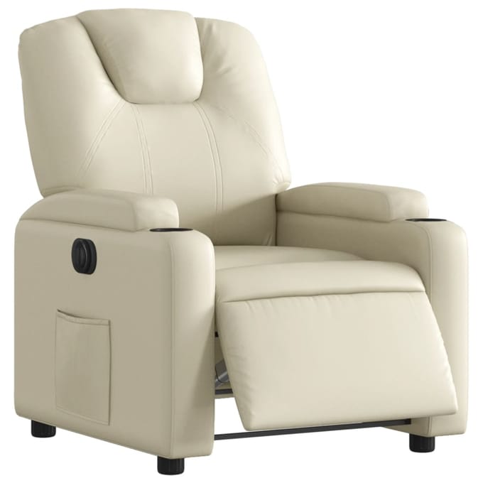 vidaXL - Fauteuil - elektrisch - verstelbaar - kunstleer - crèmekleurig
