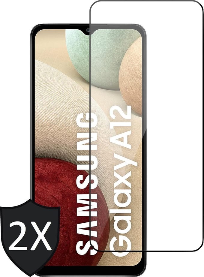 Screenprotector geschikt voor Samsung Galaxy A12 - Gehard Glas Beschermglas Tempered Glass Screen Protector - 2 Stuks