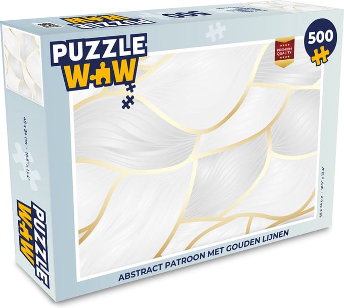 Puzzel Abstract patroon met gouden lijnen - Legpuzzel - Puzzel 500 stukjes