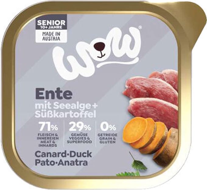 WOW! Senior hondenvoer - kuipje - eend - 11 x 150 g