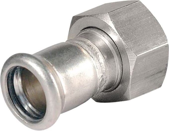 BONFIX 2-delige schroefkoppeling 28 mm 3/2 inch M-Press RVS