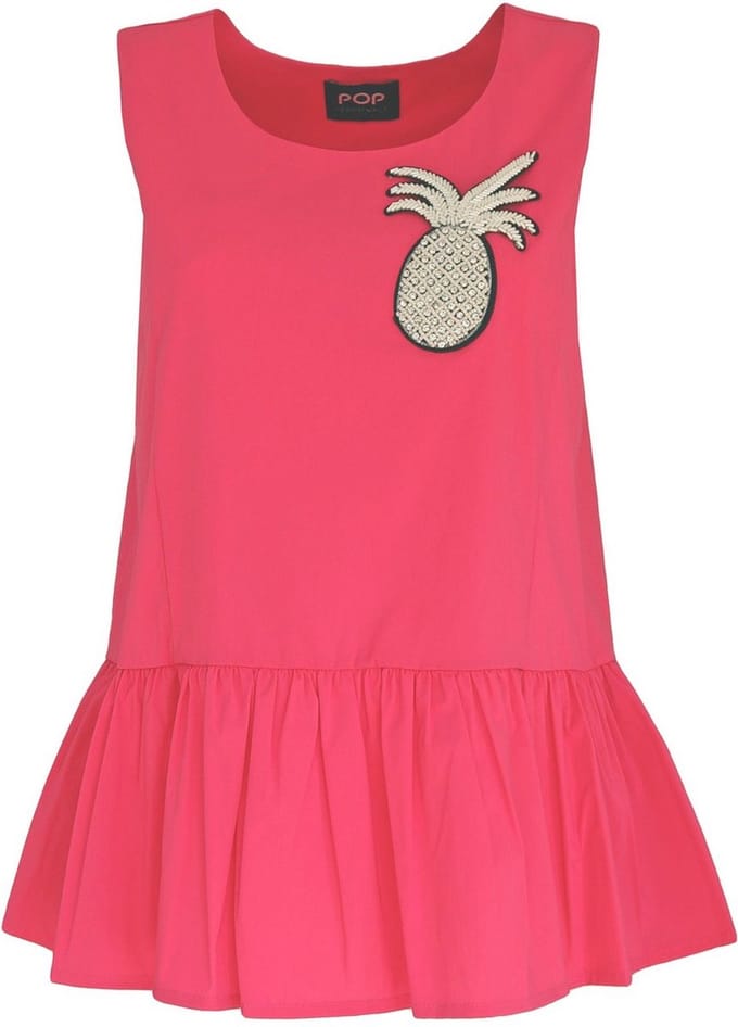 Verysimple • fuchsia top met ananas • maat S (IT42)