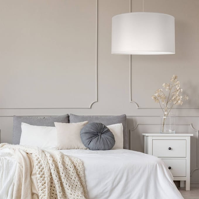 Duolla Hanglamp Dorset van textiel, wit