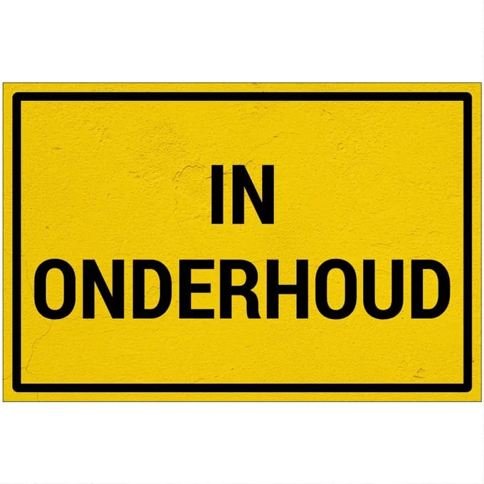 In onderhoud bord | Sign Again materiaal | 30 x 20 cm
