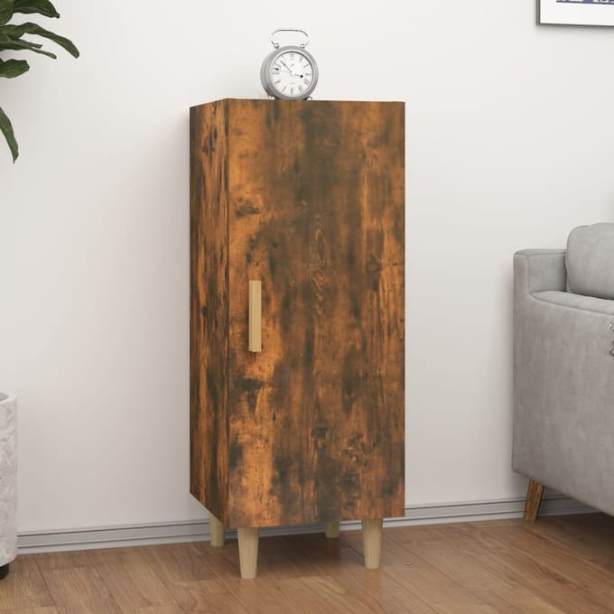 vidaXL - Dressoir - 34,5x34x90 - cm - bewerkt - hout - gerookt - eikenkleurig