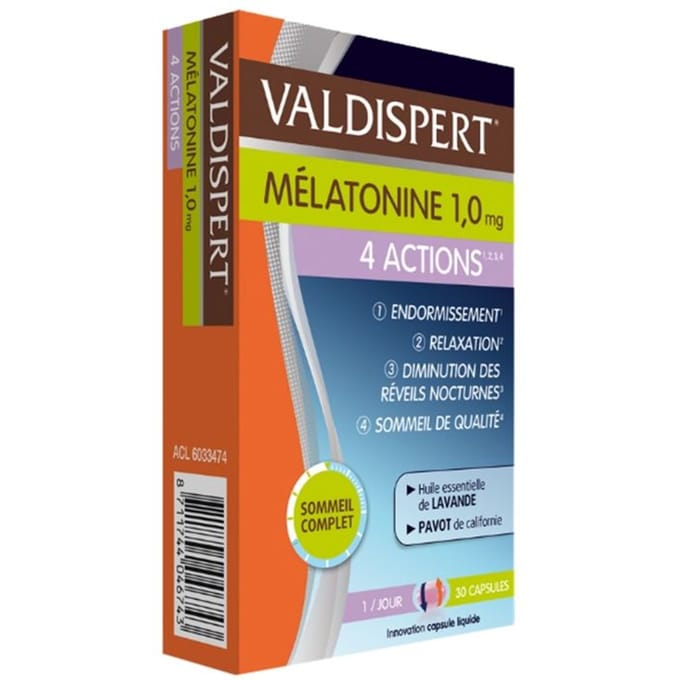 Valdispert Inslapen&slaapondersteuning 4 acties 1mg 30 capsules