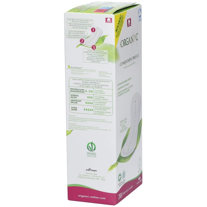 Organyc Inlegkruisjes Maxi Biologisch Katoen 20 Stuks