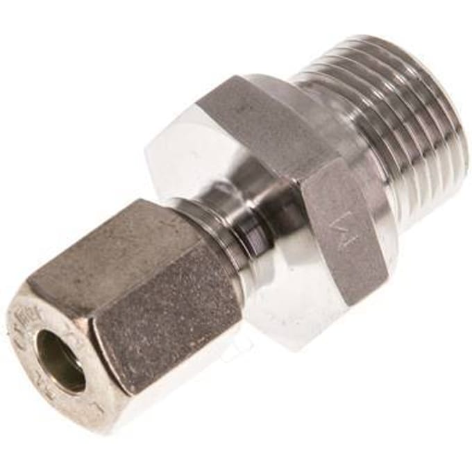 G 3/8'' Buitendraad x 6L RVS Rechte Knelfitting 315 Bar DIN 2353 - FL2S-MO-ST-038G-06-L