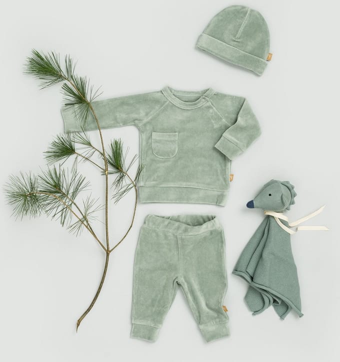 Fresk - Wikkelvestje Velours forest green 6-12M