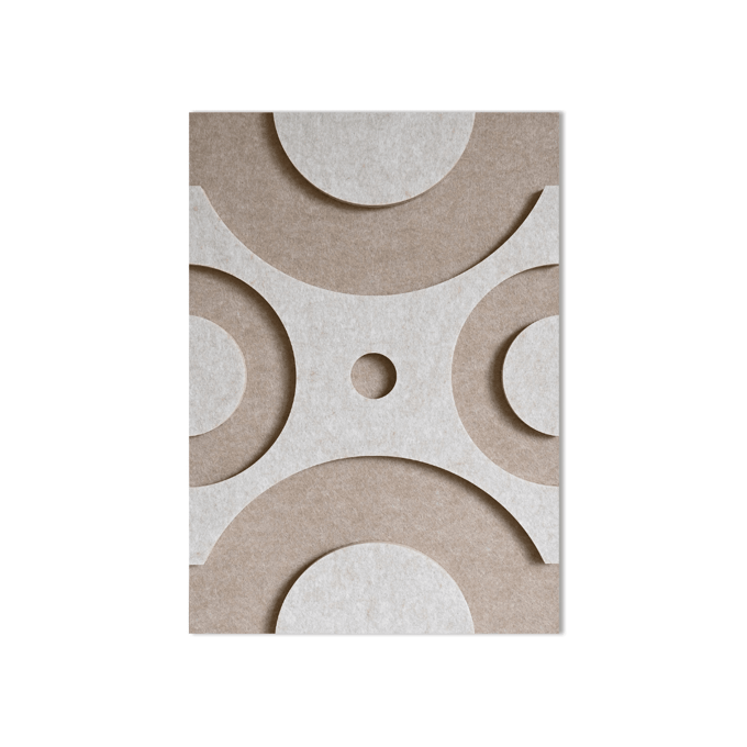 Dot vilt wanddecoratie - White & sand / Kleur buiten / 43 x 30 cm