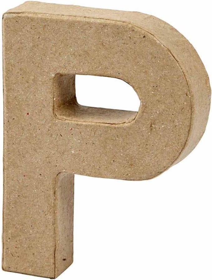 Letter, P, H: 10 cm, B: 7,7 cm, dikte 1,7 cm, 1 stuk