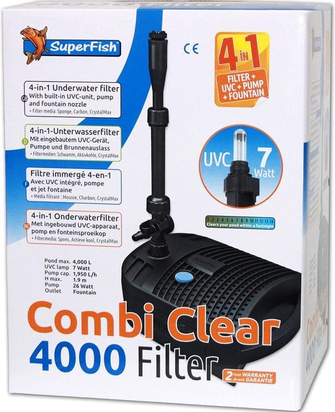 Superfish Combi clear 4000 - uvc 7 watt - 1950 l/uur