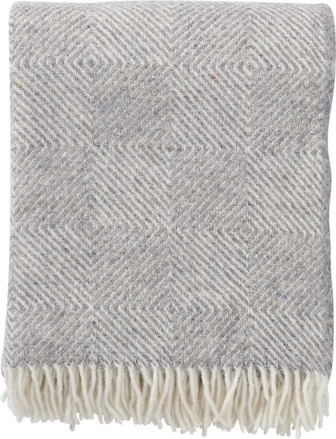 Klippan wollen plaid -  Gooseye - grey - 130x200cm