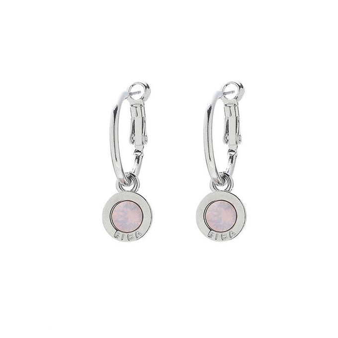 Biba Oorhangers Zilver met gekleurde steen Groot Rose Water Opal