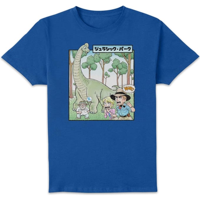 Jurassic Park Anime First Sight Anime Unisex T-Shirt - Blue - XL