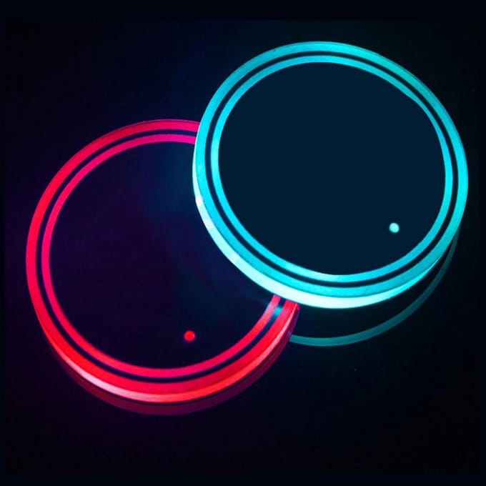 Dailygoods - LED Bekerhouderverlichting voor Auto's, 4 Stuks