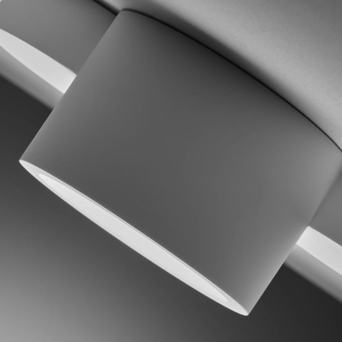 TECNICO by Sforzin Chio plafondlamp, wit, gips, 25 cm lang, GX53